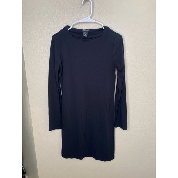 Ny & Co Womens Black Long-Sleeve Rayon Blend Dress Size S pullover midi‎ Pencil - Picture 1 of 7